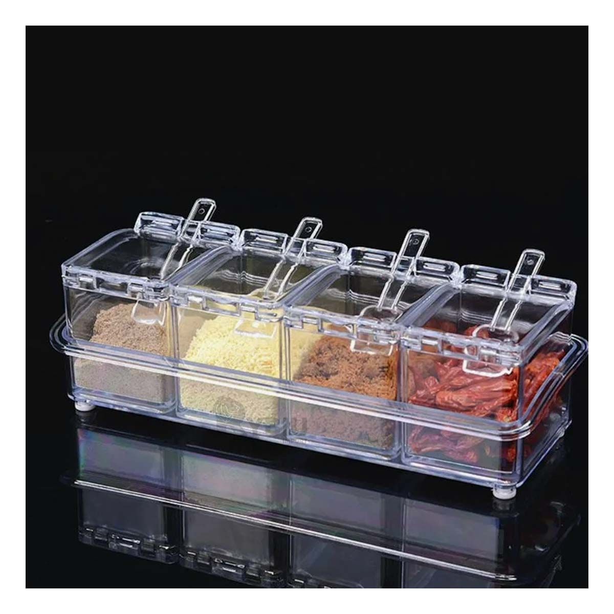 GENERICO - Organizador Practico de Acrilico Set de 4 Y+Ligas de Regalo