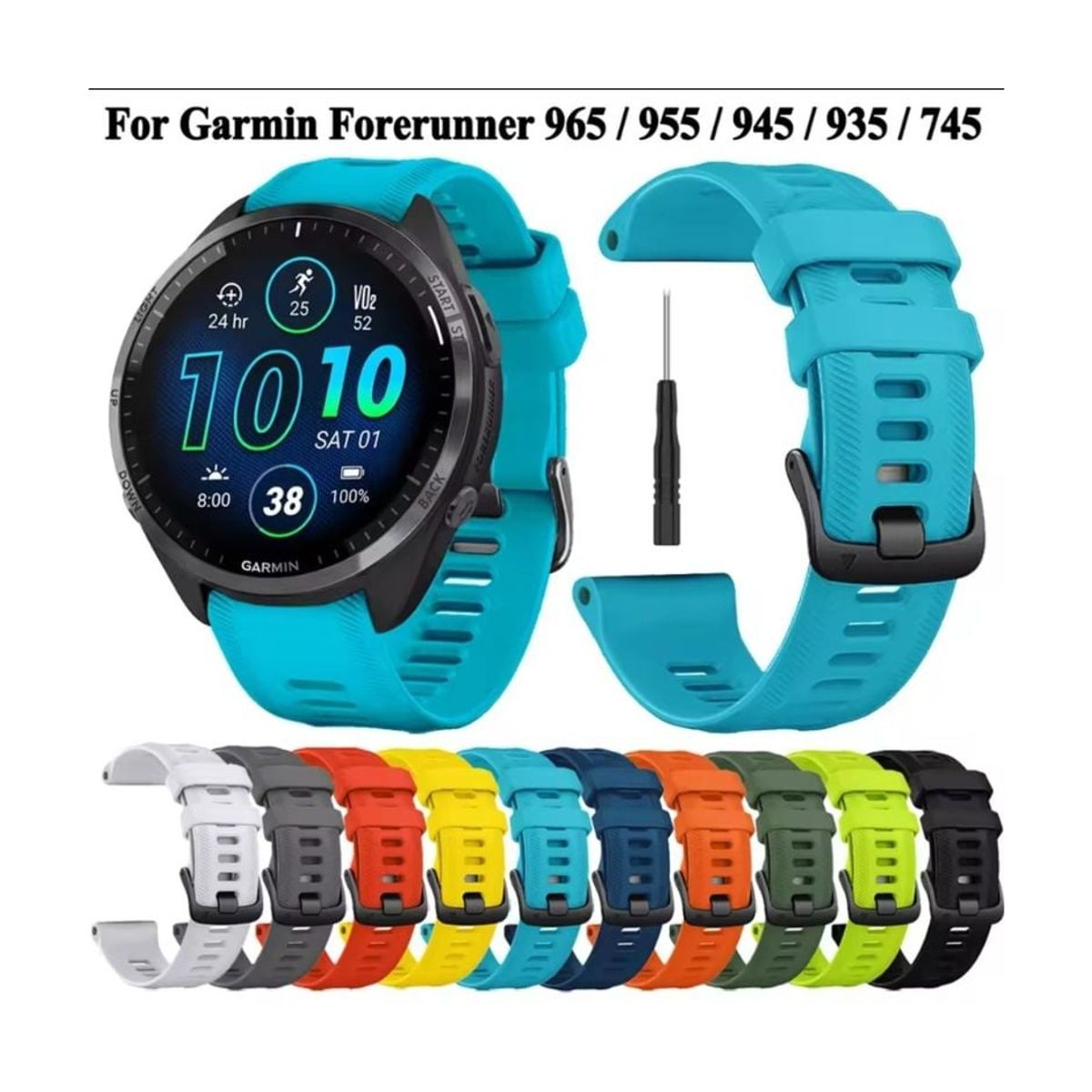 GENERICO - Correa para Garmin Forerunner 965 955 945 935 745 22mm