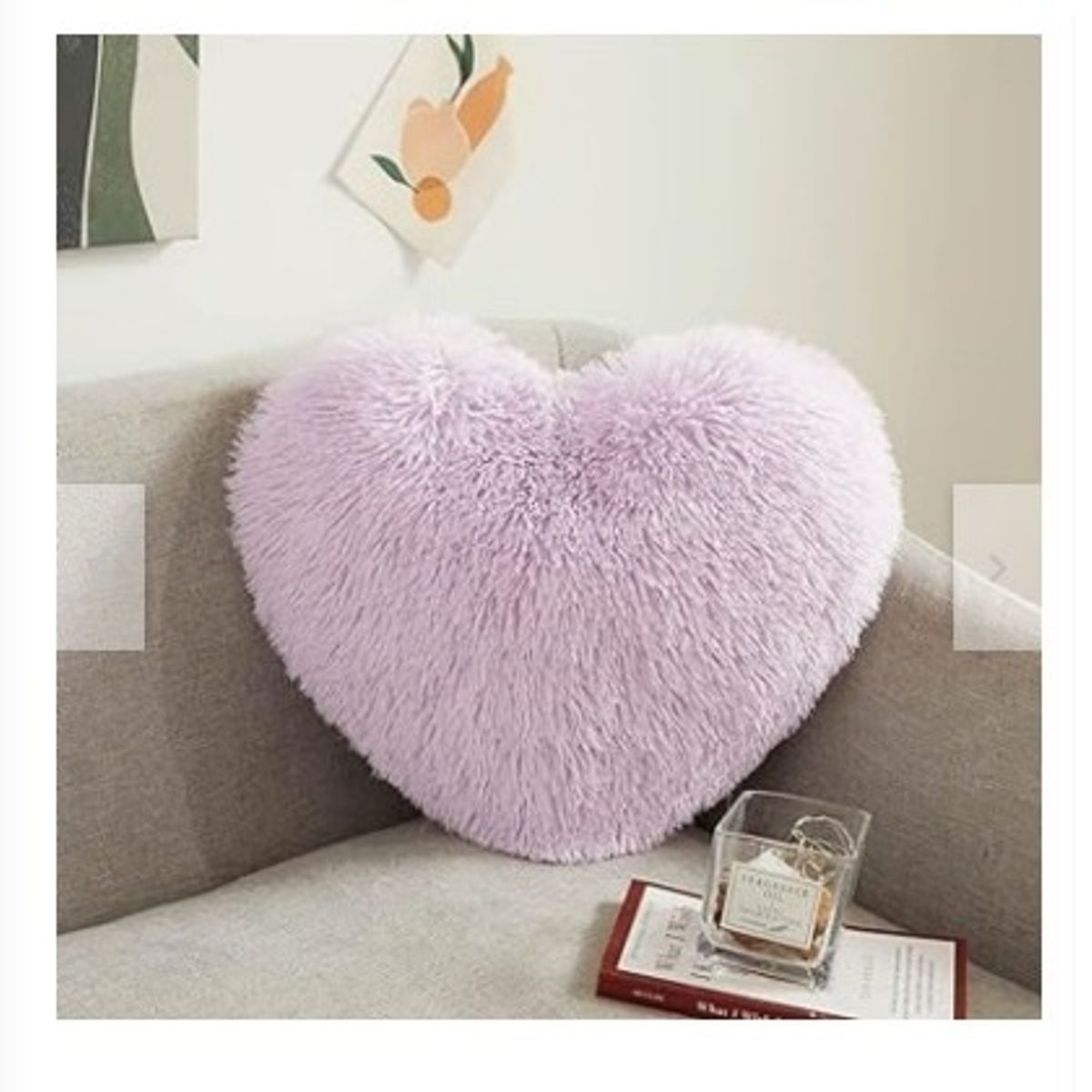 GENERICO - COJIN CORAZON PELO LARGO 35X35 lila