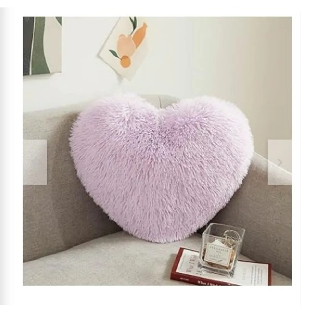 GENERICO - COJIN CORAZON PELO LARGO 35X35 lila