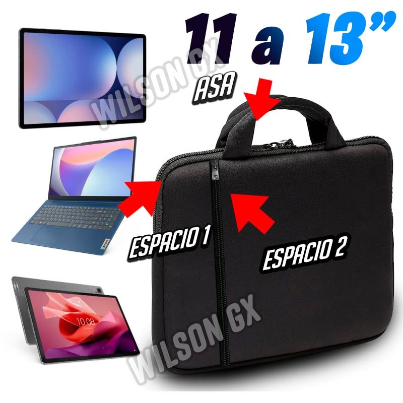 GENERICO - Funda Maletin para tablet laptop e iPad de 11 a 13 para s10 plus etc