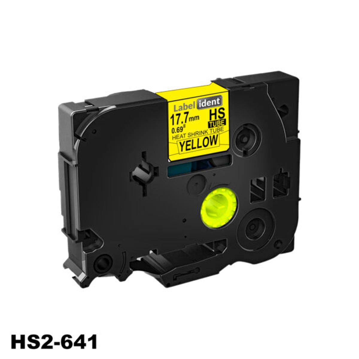 GENERICO - CINTA BROTHER COMPATIBLE HS2-641 17-7MM LETRA NEGRO SOBRE AMARILLO