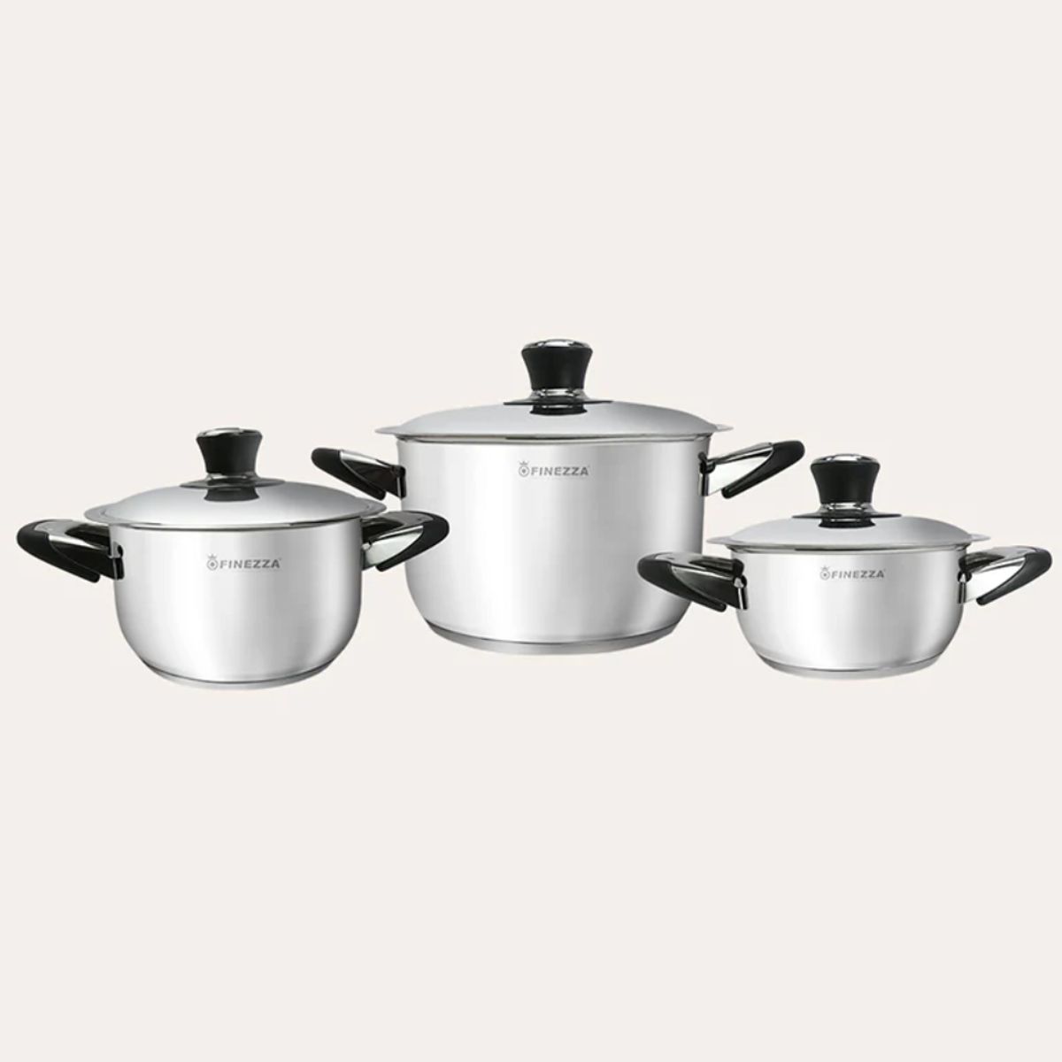 FINEZZA - Juego de ollas de acero de 6 piezas FZ-605TS-IN