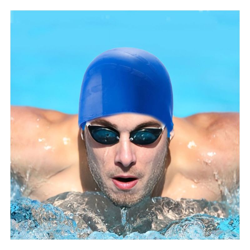 RYBIU IMPORT - Gorro Dinamico para Natacion Color Azul Y+Regalo Stickers