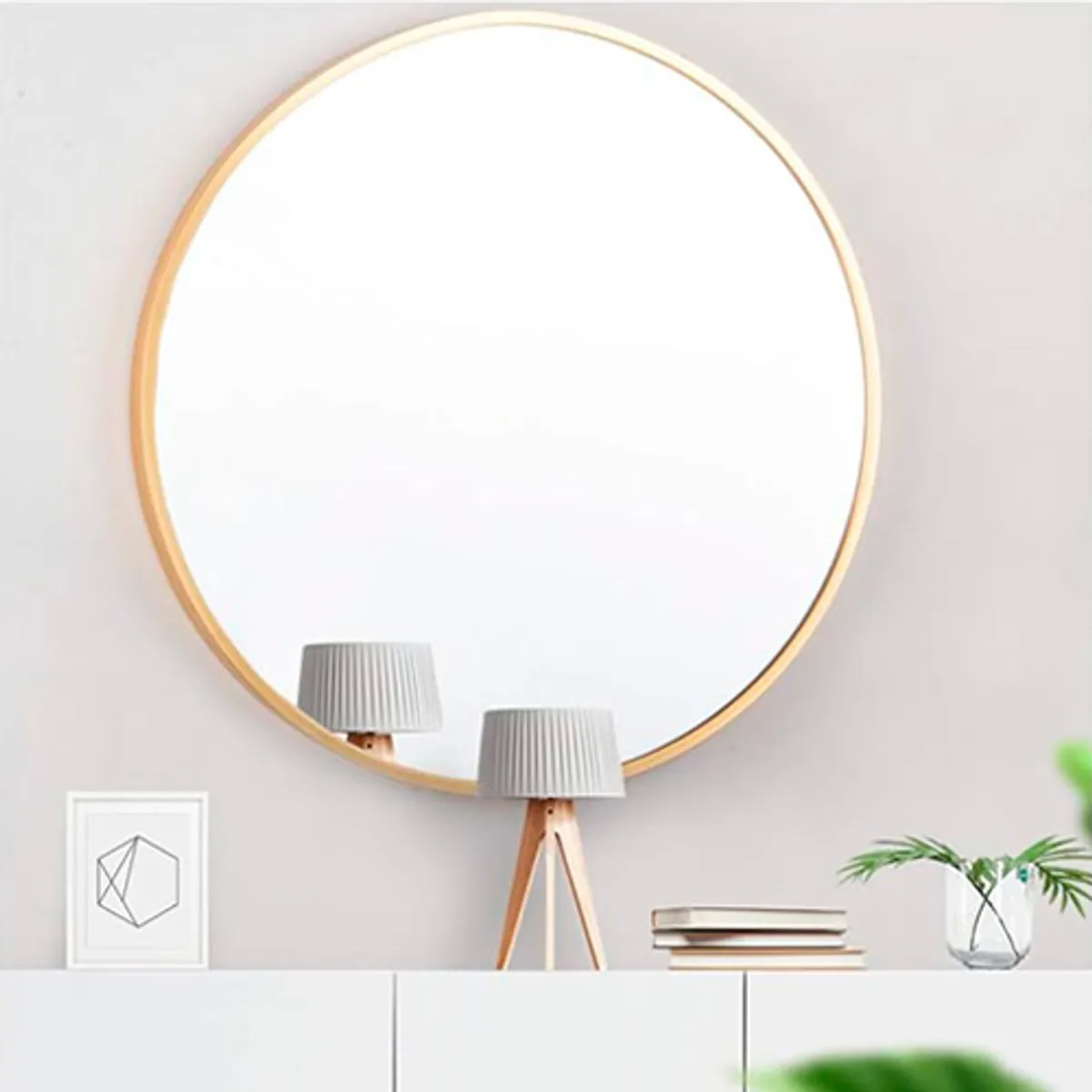 GENERICO - Espejo Circular Minimalista 61 cm Marco dorado