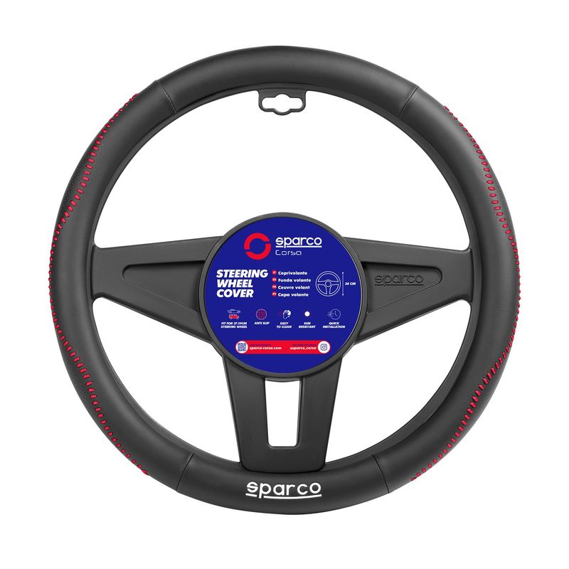 SPARCO - Cubre Volante Negro costura Roja SPS134RD