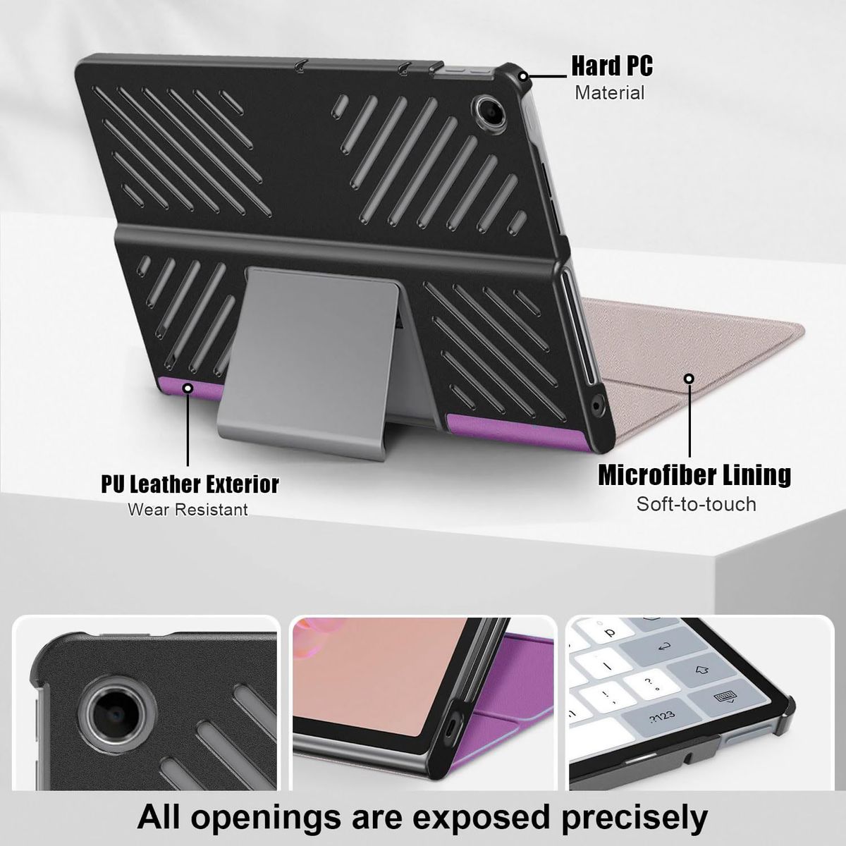 FUNDAANTIGOLPES - Funda Bookcover para Tablet Lenovo Tab Plus 115 Morado