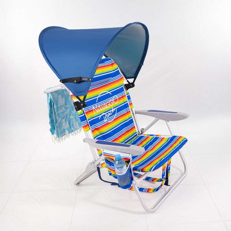 GENERICO - Silla de Playa Plegable 5 Posiciones Sunset + Parasol plegable