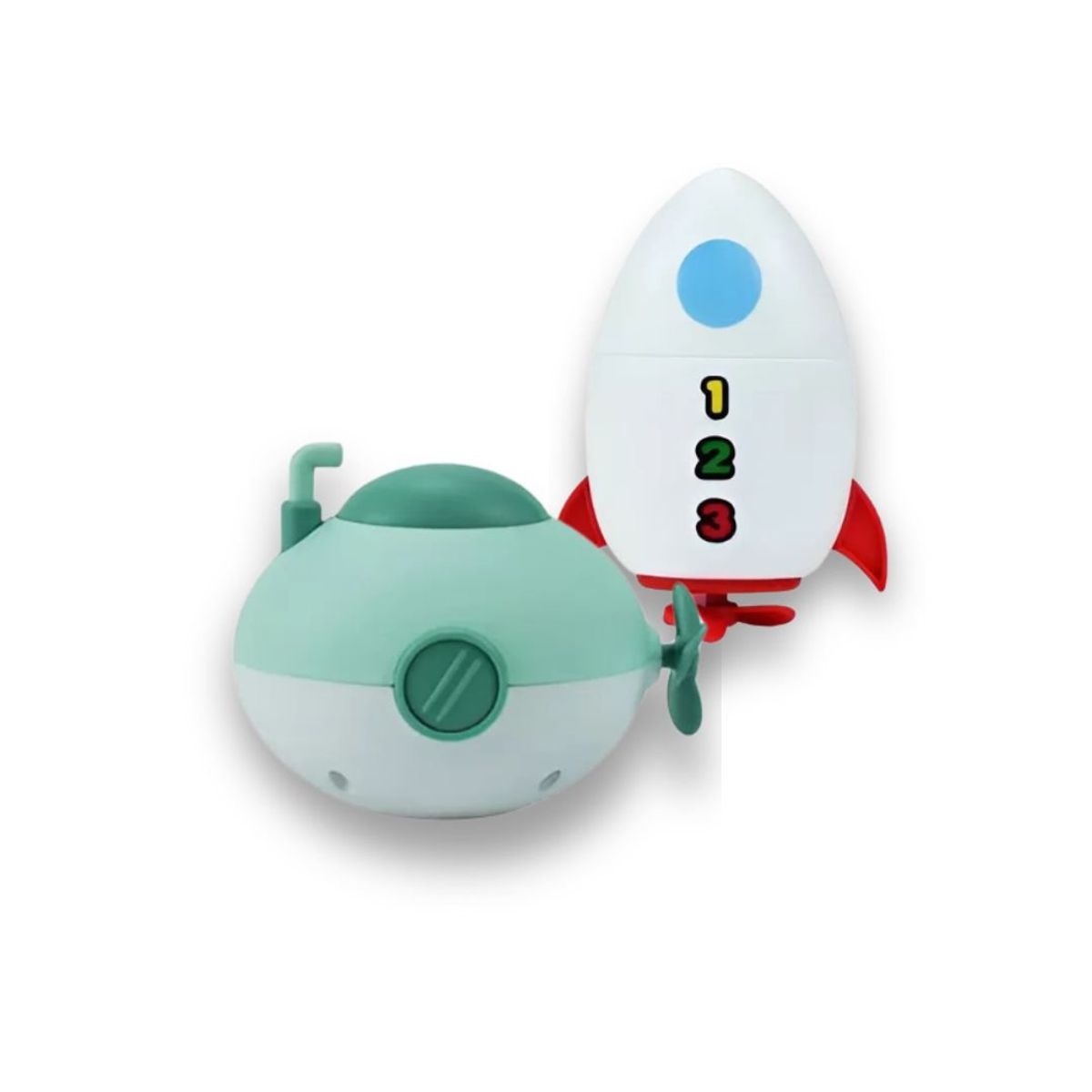 GENERICO - Set Juguete de Bañera Cohete Espacial y Submarino