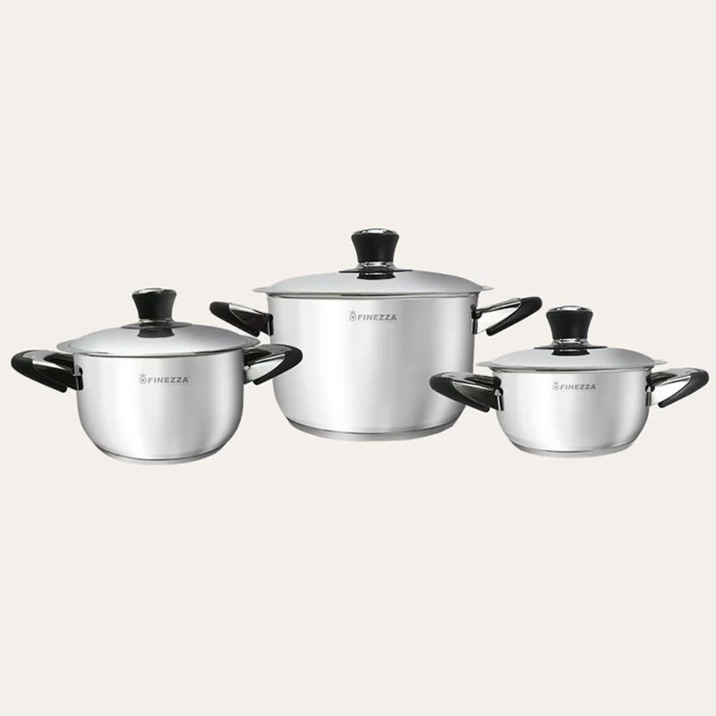 FINEZZA - Juego de ollas de acero de 6 piezas FZ-605TS-IN