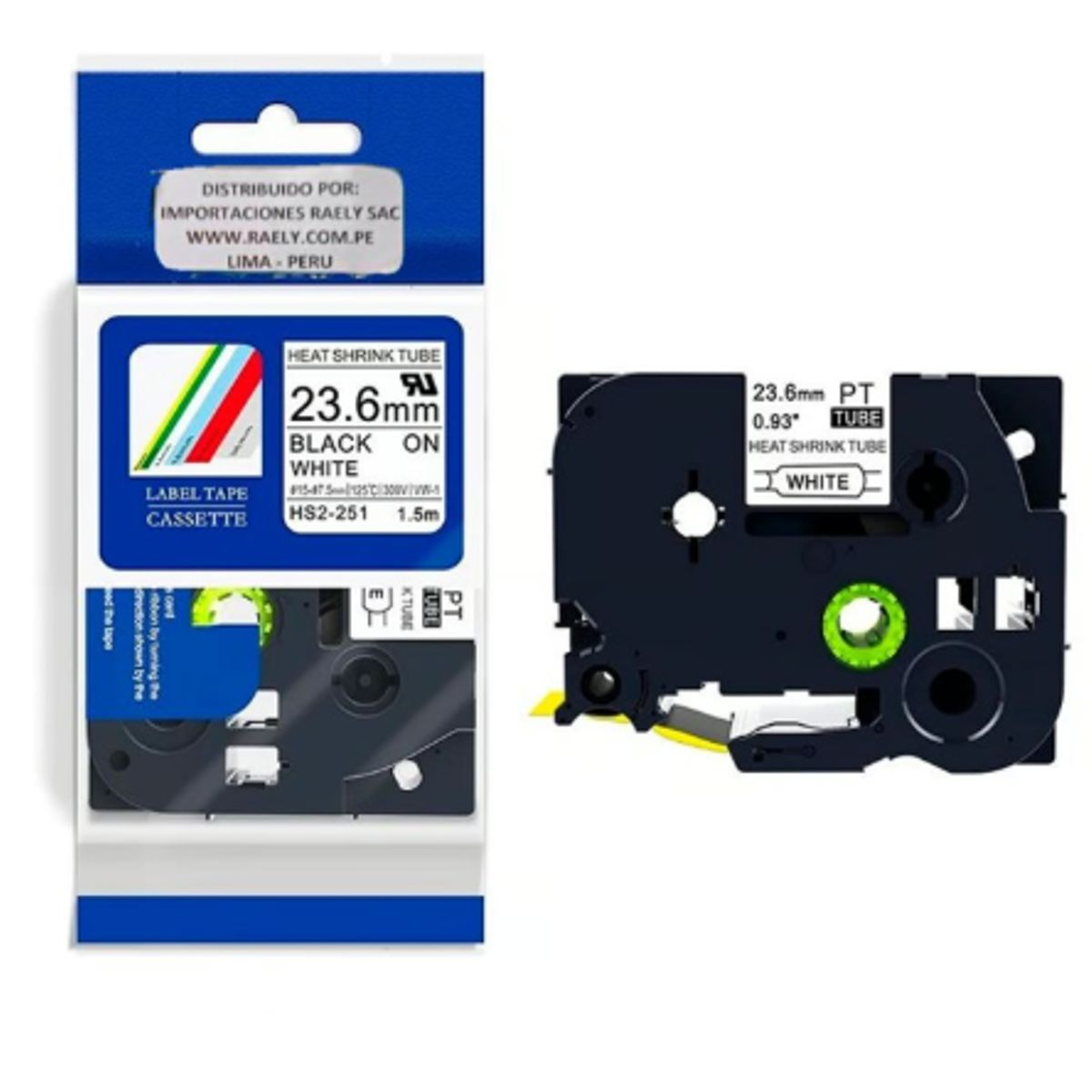 GENERICO - CINTA BROTHER COMPATIBLE HS2-251 23-6MM LETRA NEGRO SOBRE BLANCO