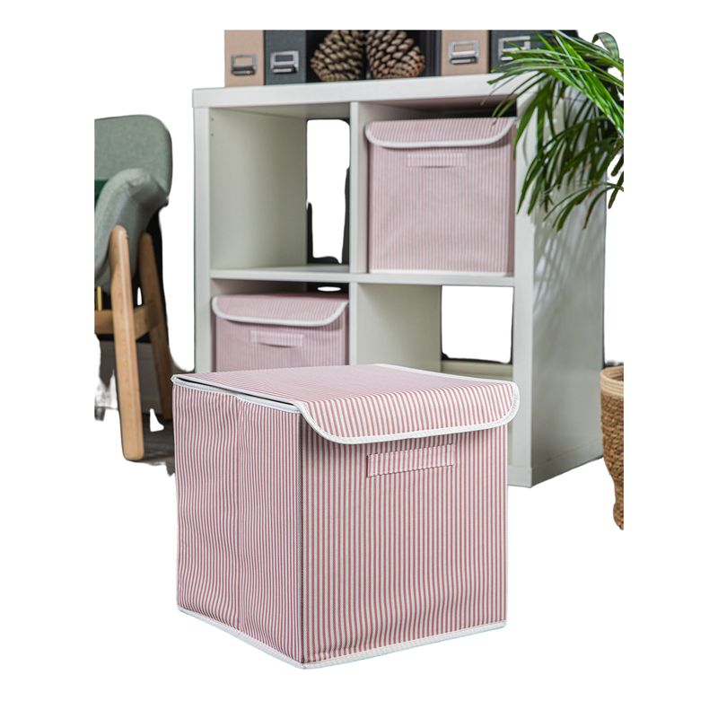 DORELINE - Caja plegable con tapa color rosada 29x29x30