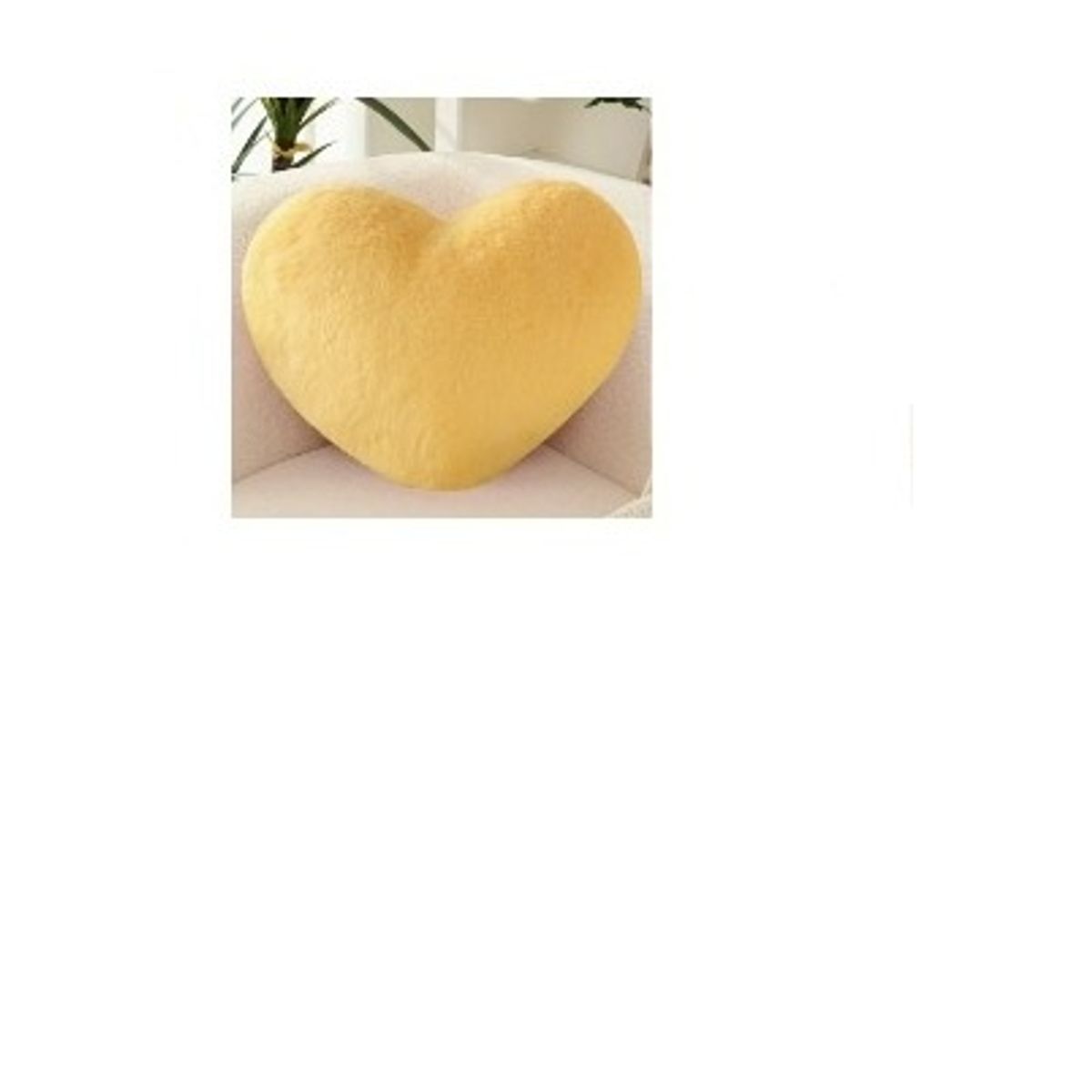 GENERICO - COJIN CORAZON PELO CORTO 35X35 mostaza