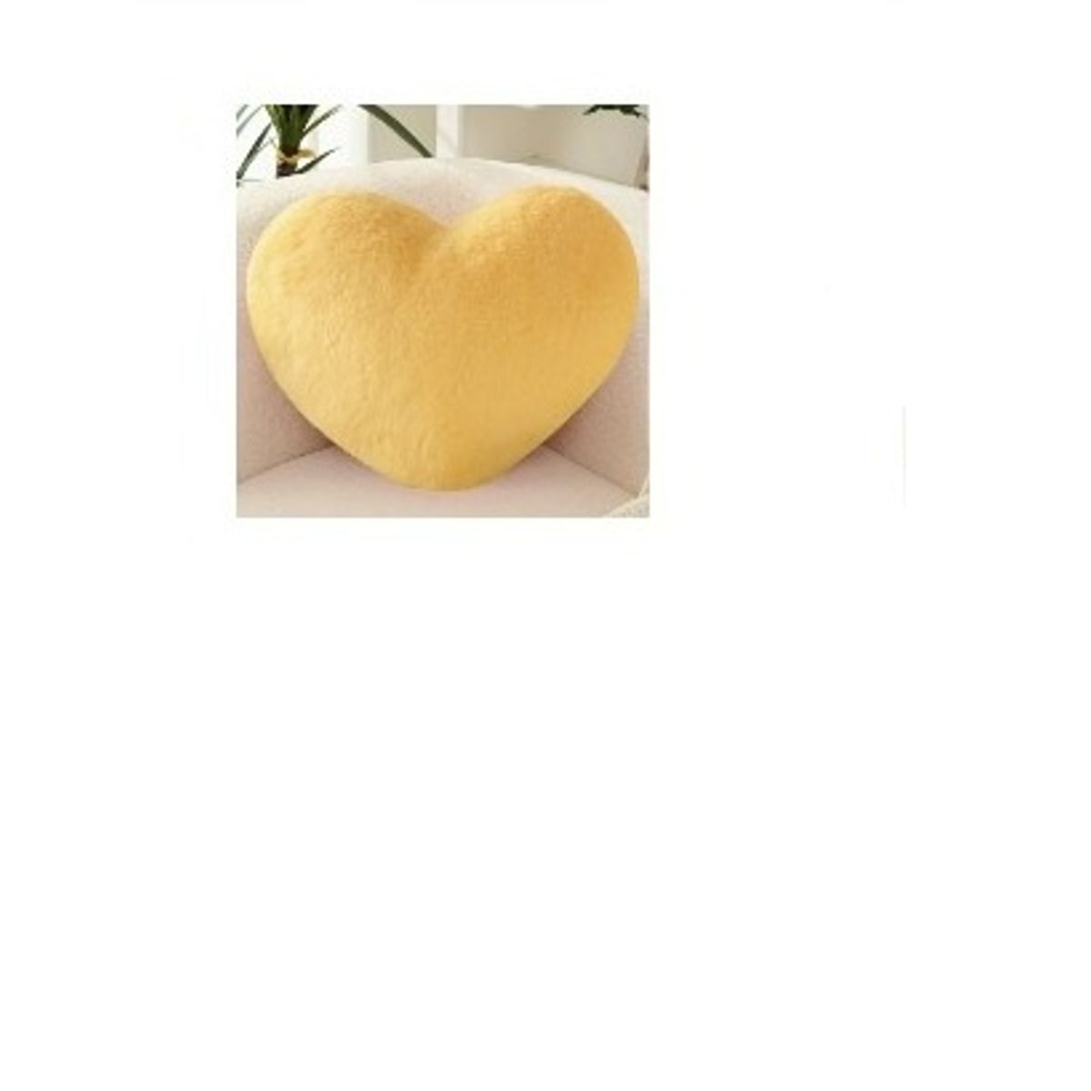 GENERICO - COJIN CORAZON PELO CORTO 35X35 mostaza