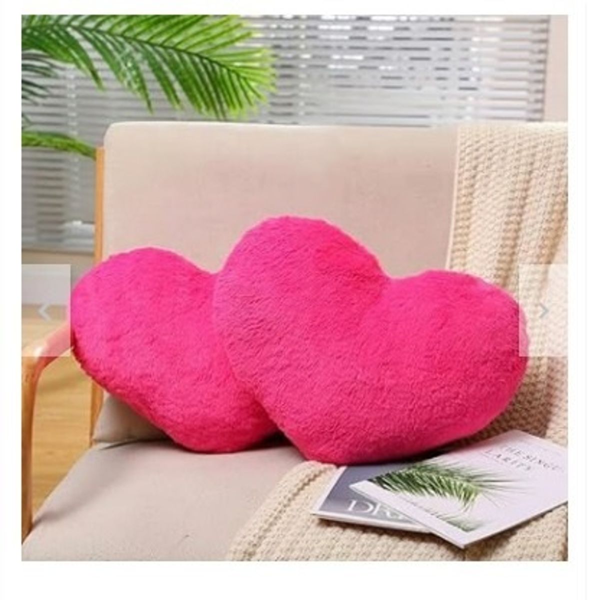 GENERICO - COJIN CORAZON PELO CORTO 35X35 fucsia