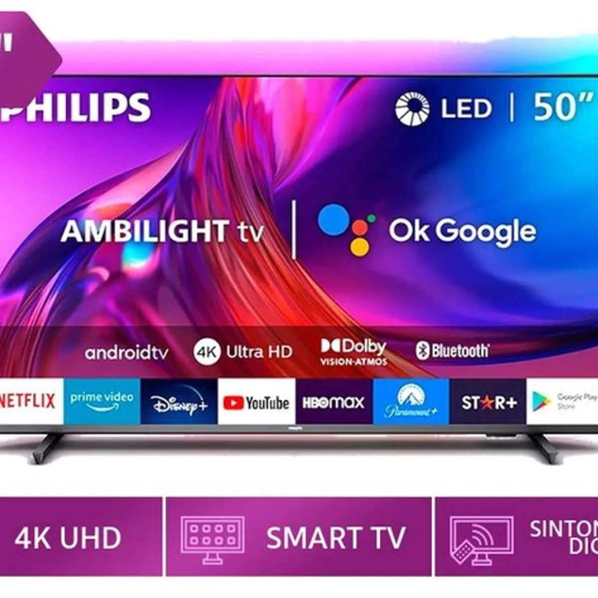 PHILIPS - Televisor PHILIPS LED 50 UHD 4K Smart TV 50PUD7906