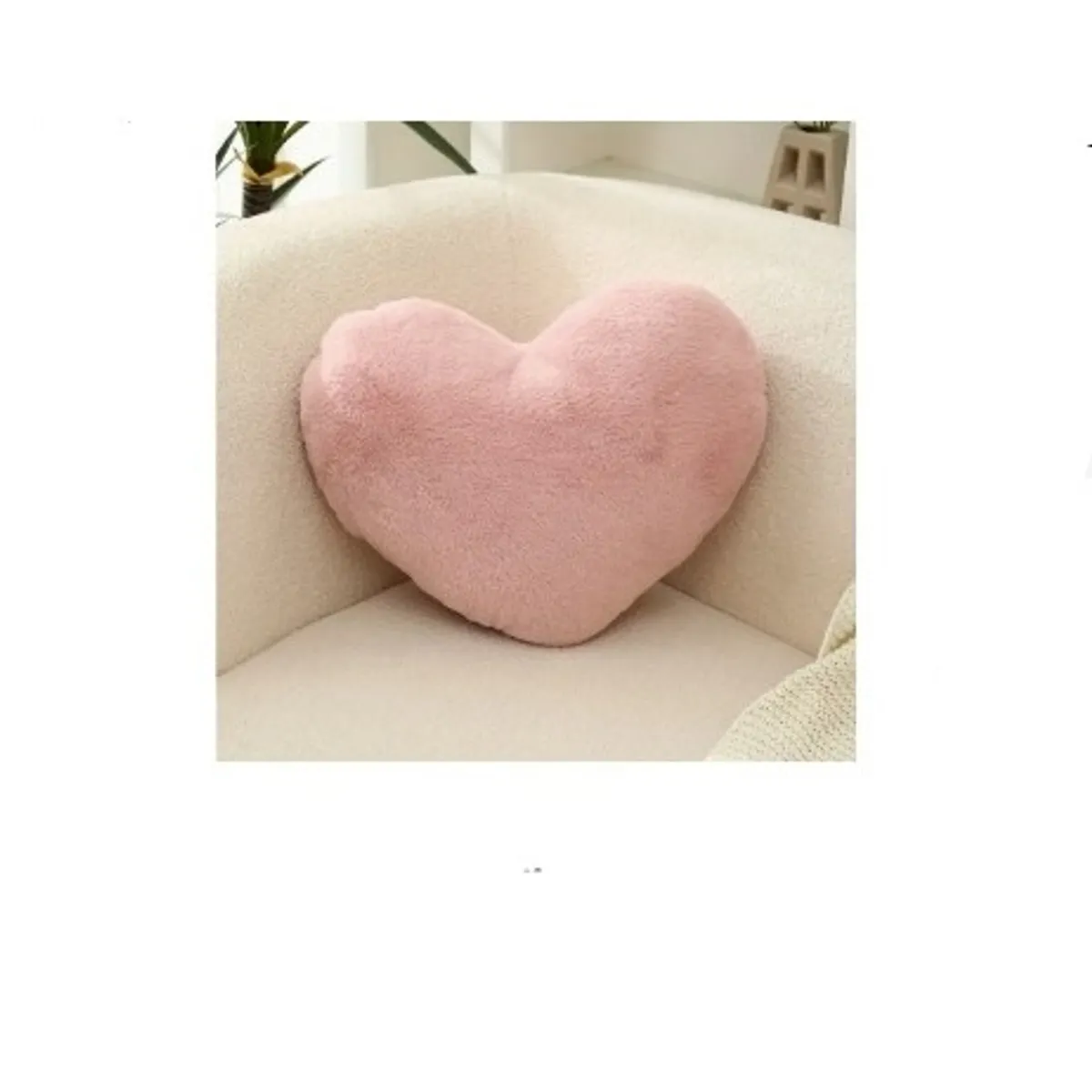 GENERICO - COJIN CORAZON PELO CORTO 35X35 rosado bebé