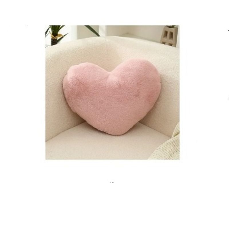GENERICO - COJIN CORAZON PELO CORTO 35X35 rosado bebé