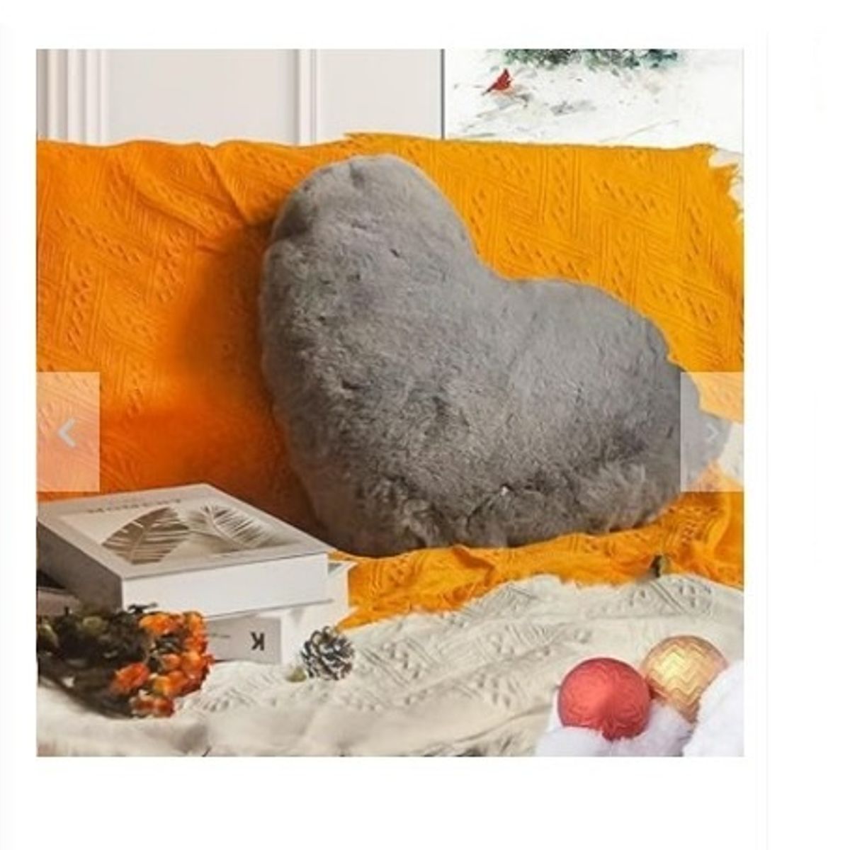 GENERICO - COJIN CORAZON PELO CORTO 35X35 plomo