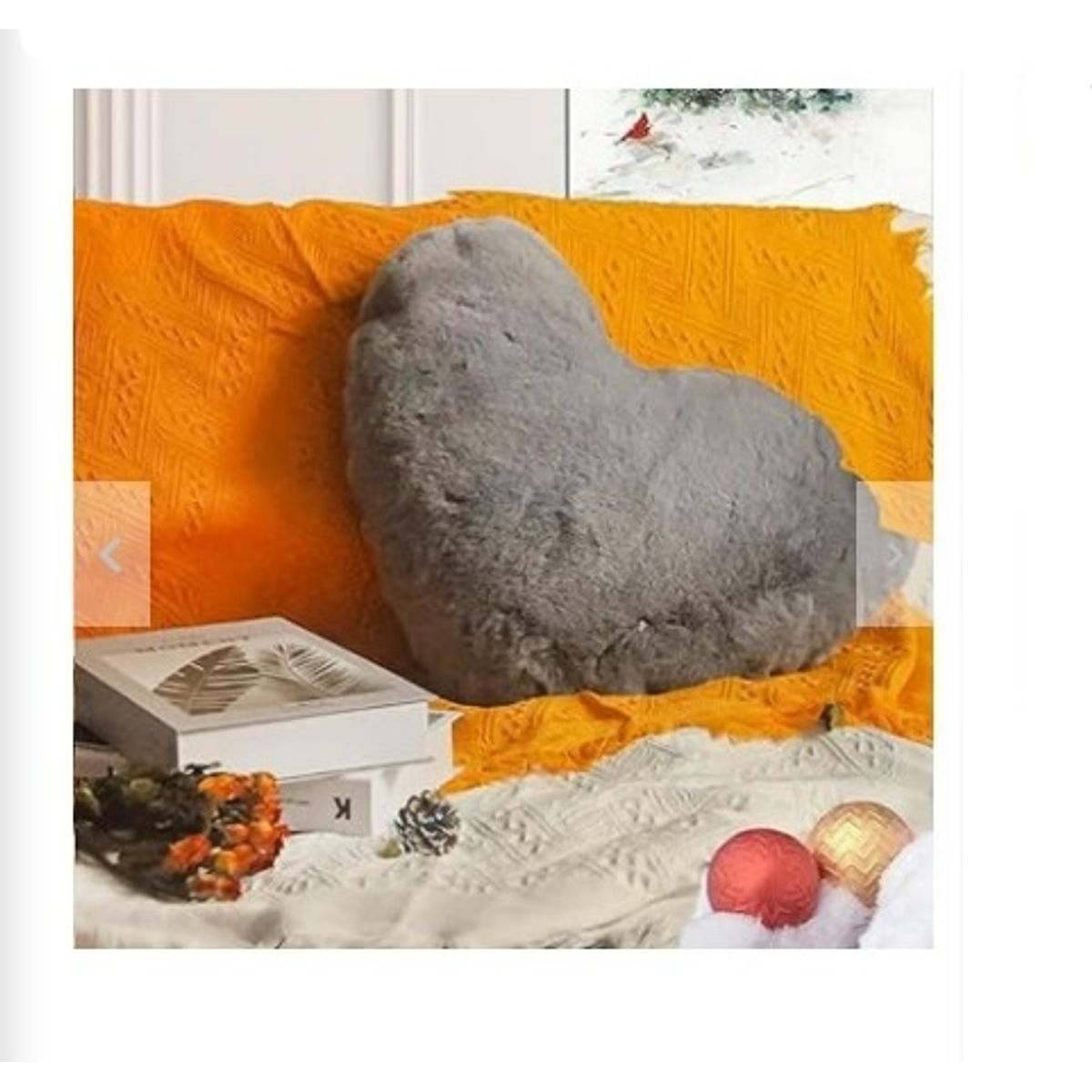 GENERICO - COJIN CORAZON PELO CORTO 35X35 plomo