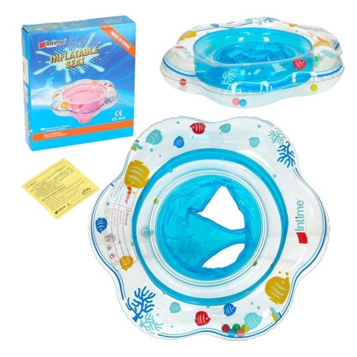 GENERICO - Flotador para Bebé con Asiento celeste verano