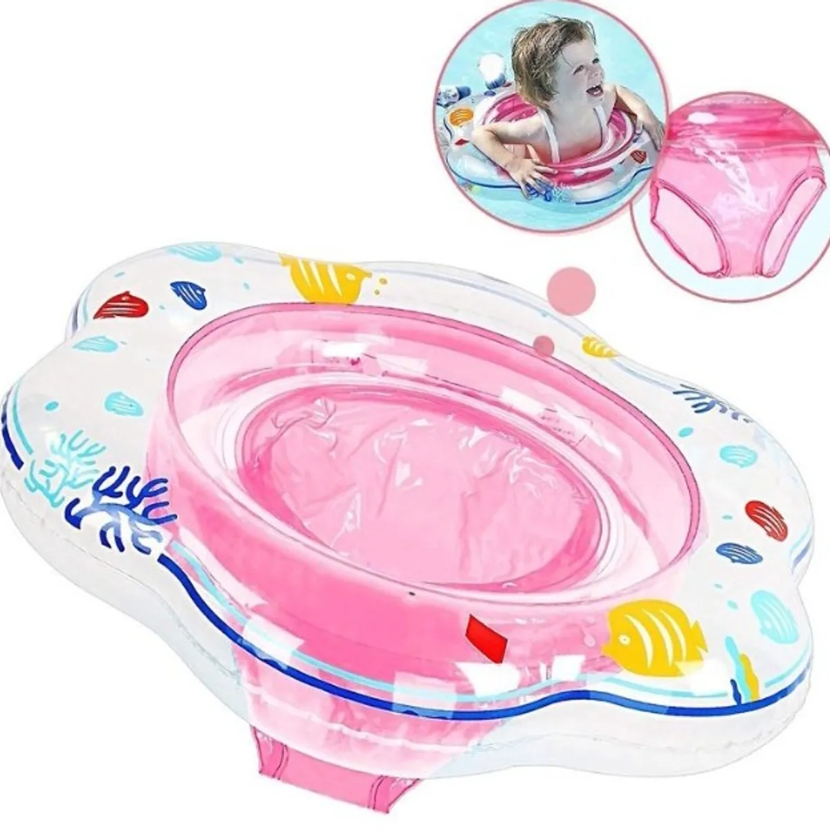 GENERICO - Flotador para Bebé con Asiento Rosado verano