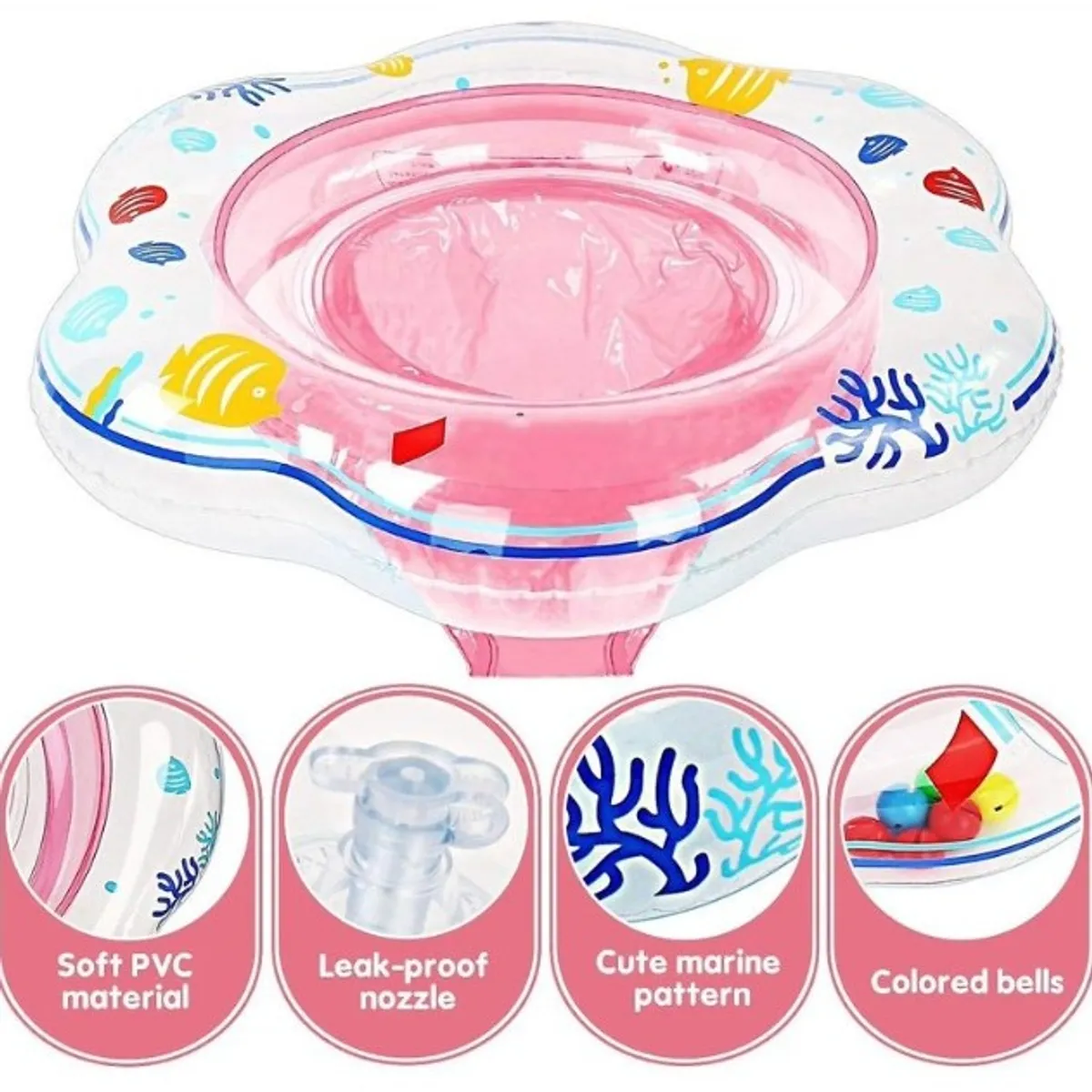 GENERICO - Flotador para Bebé con Asiento Rosado verano