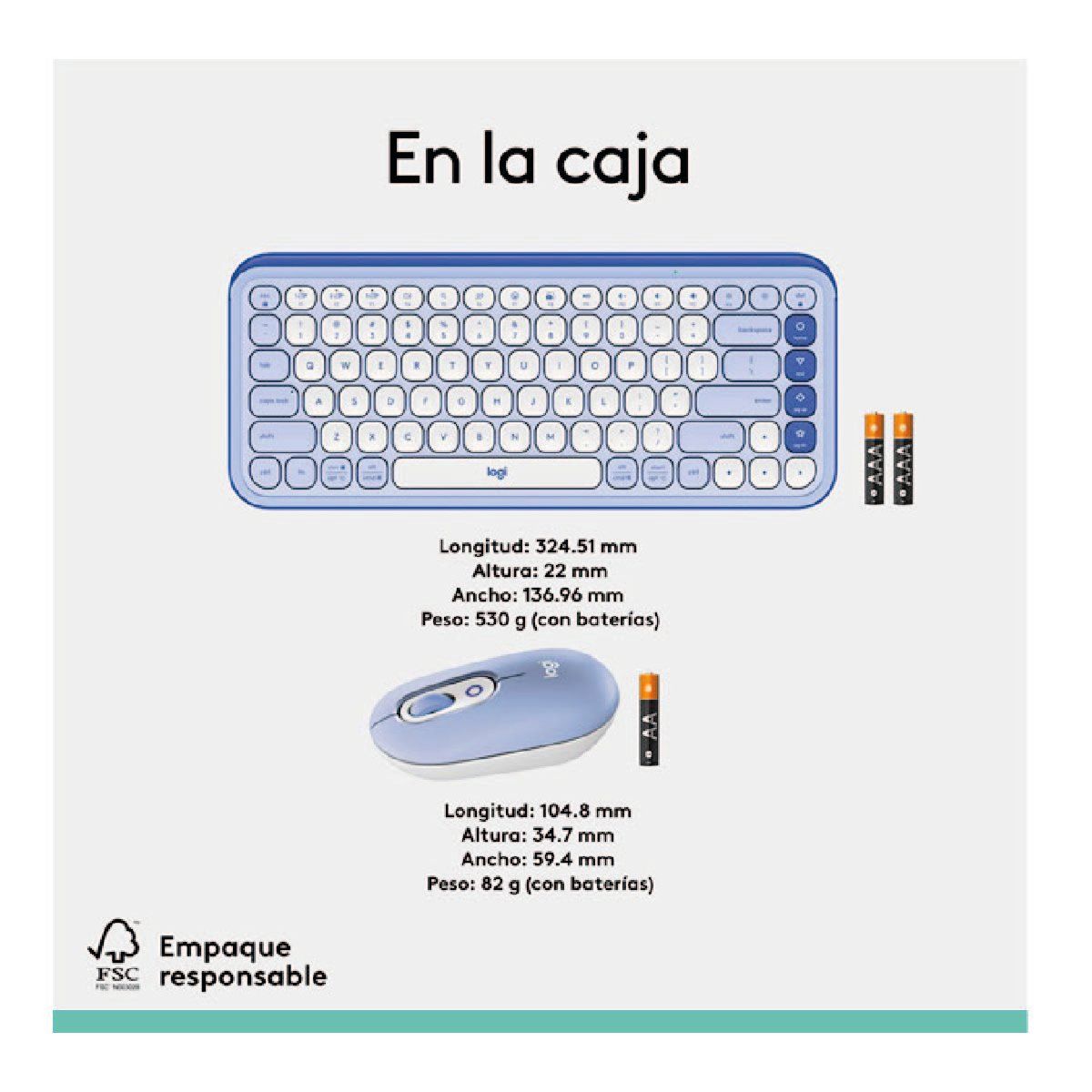 LOGITECH - Teclado + mouse Logitech POP ICON COMBO Lila