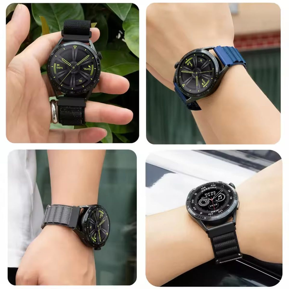 GENERICO - Correa 22mm nylon para Huawei Watch Gt5 Gt5pro Gt4 Gt3 46mm azul