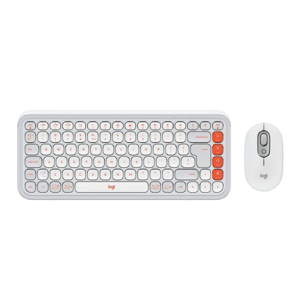 LOGITECH - Teclado + mouse Logitech POP ICON COMBO Blanco