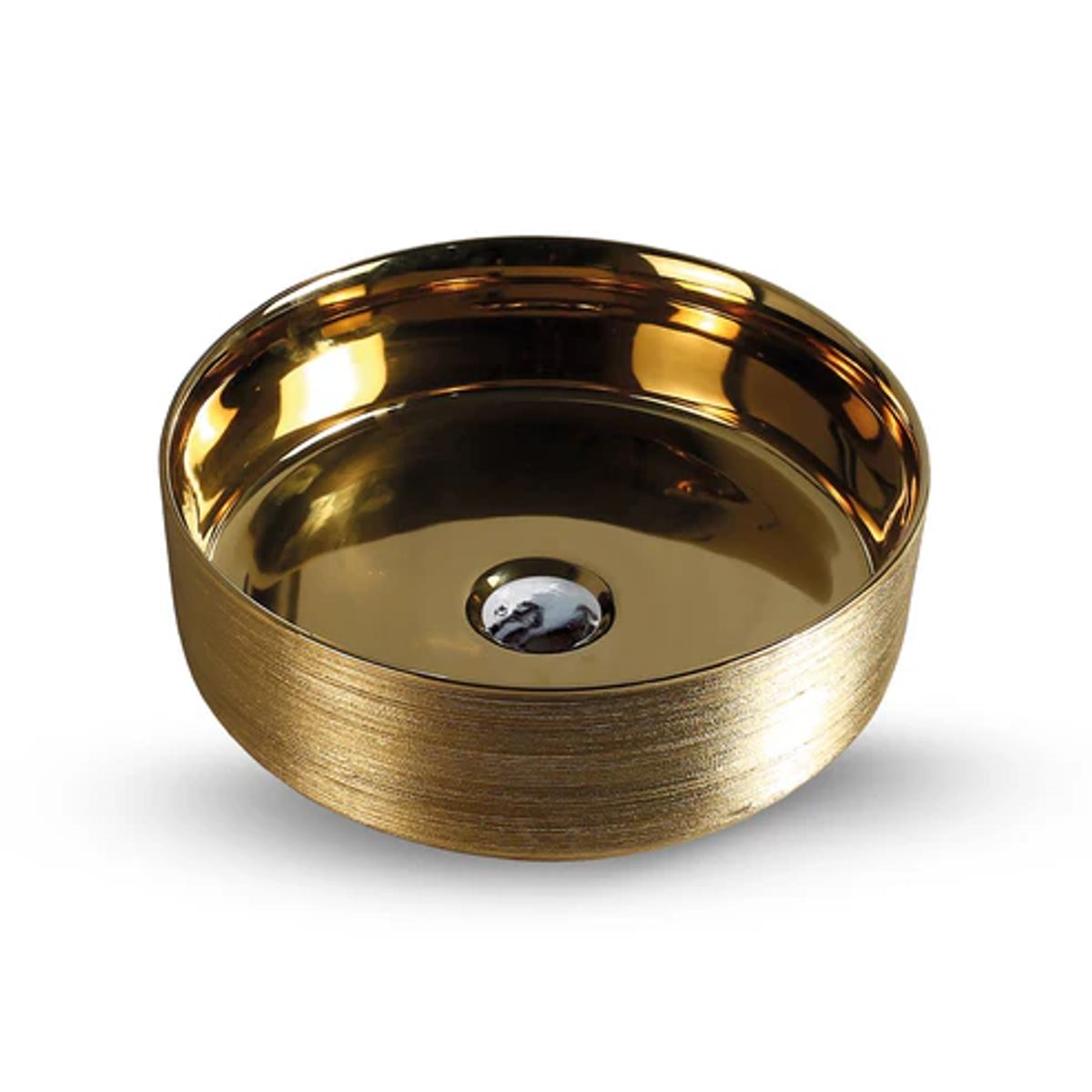 FRATELLI - Bowl de Loza Mod Circular Dorado 36x36x12cm