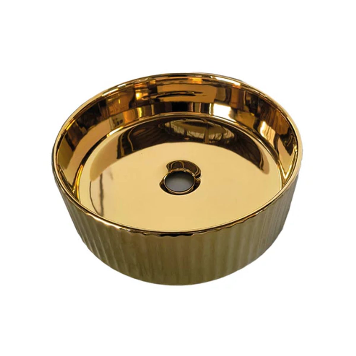 FRATELLI - Bowl de Loza Mod Circular  Dorado 36x36x12cm