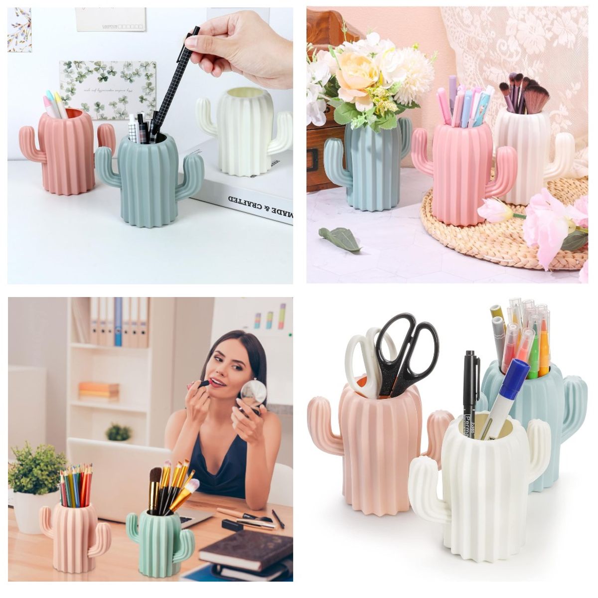 GENERICO - Soporte Multiusos para Lapicero Modelo Cactus de Escritorio