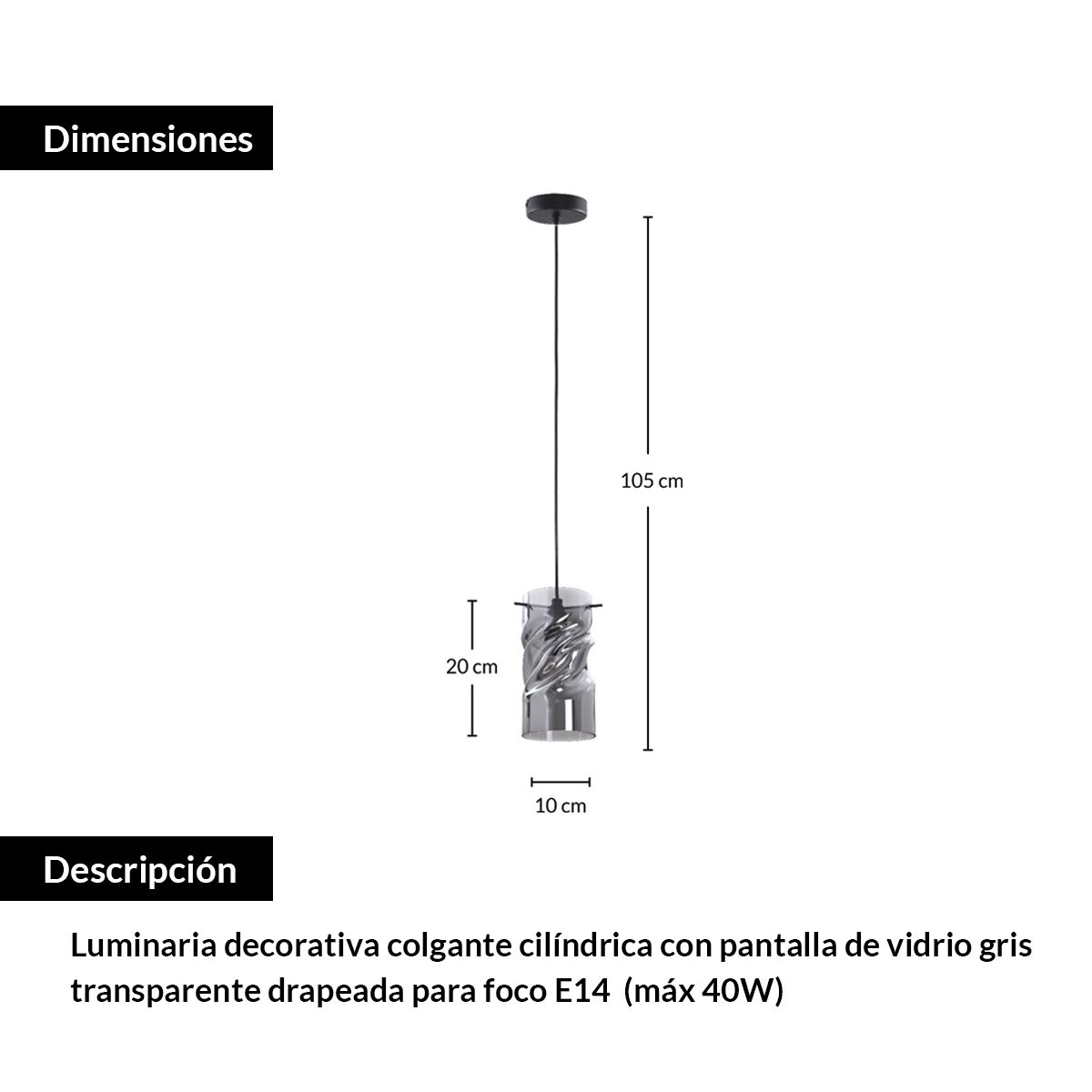 EVOLITE - Lámpara de techo suspendida EDS-013