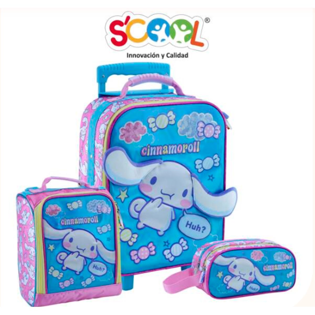 GENERICO - packPack de Maleta+lonchera+cartuchera Cinnamoroll