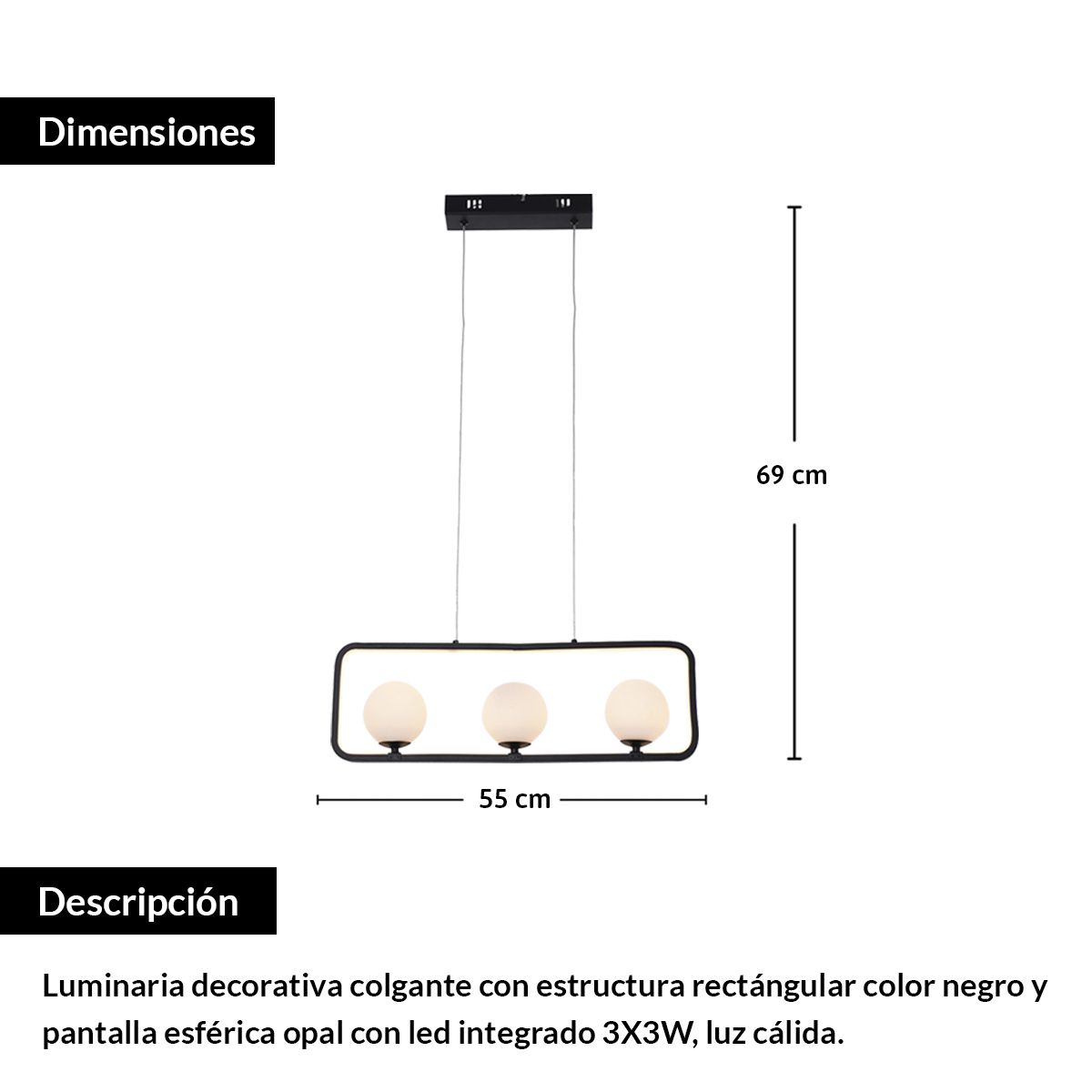 EVOLITE - Lámpara de techo con 4 esferas LED