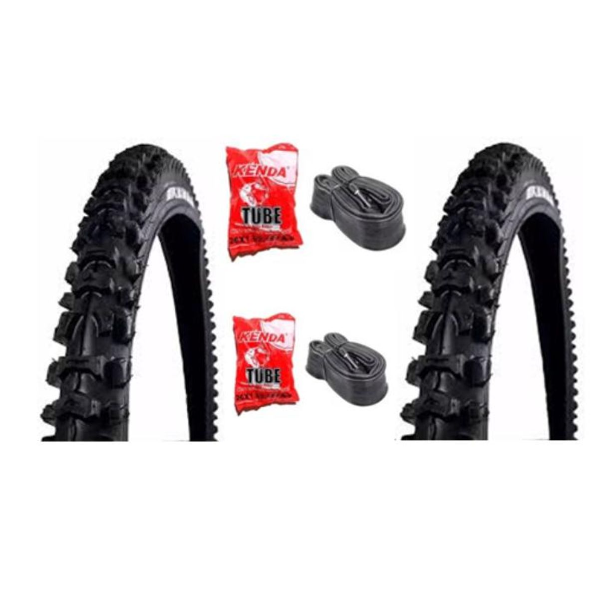 KENDA - 2 LLANTAS KENDA COCADA ALTA PARA BICICLETA 26 + 2 CÁMARAS KENDA