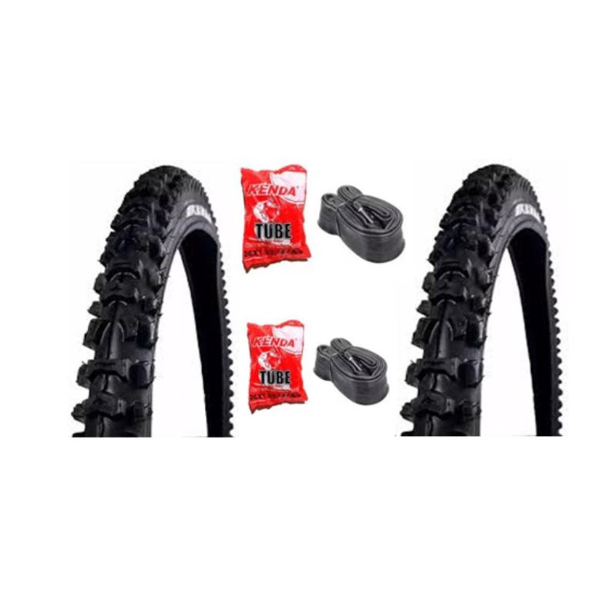 KENDA - 2 LLANTAS KENDA COCADA ALTA PARA BICICLETA 26 + 2 CÁMARAS KENDA