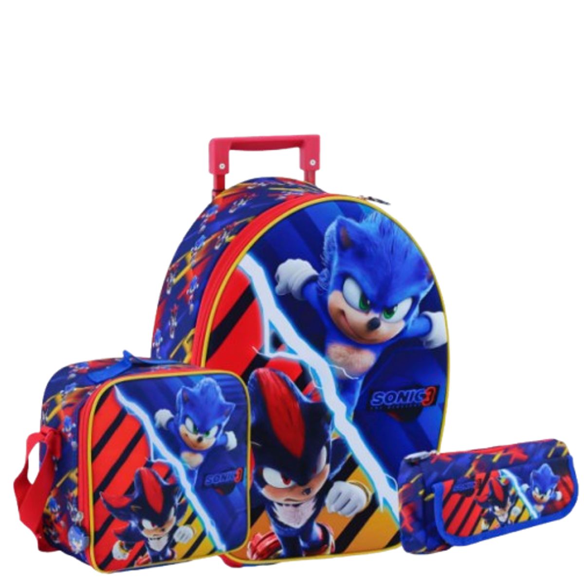GENERICO - packPack de Maleta+lonchera+cartuchera Sonic