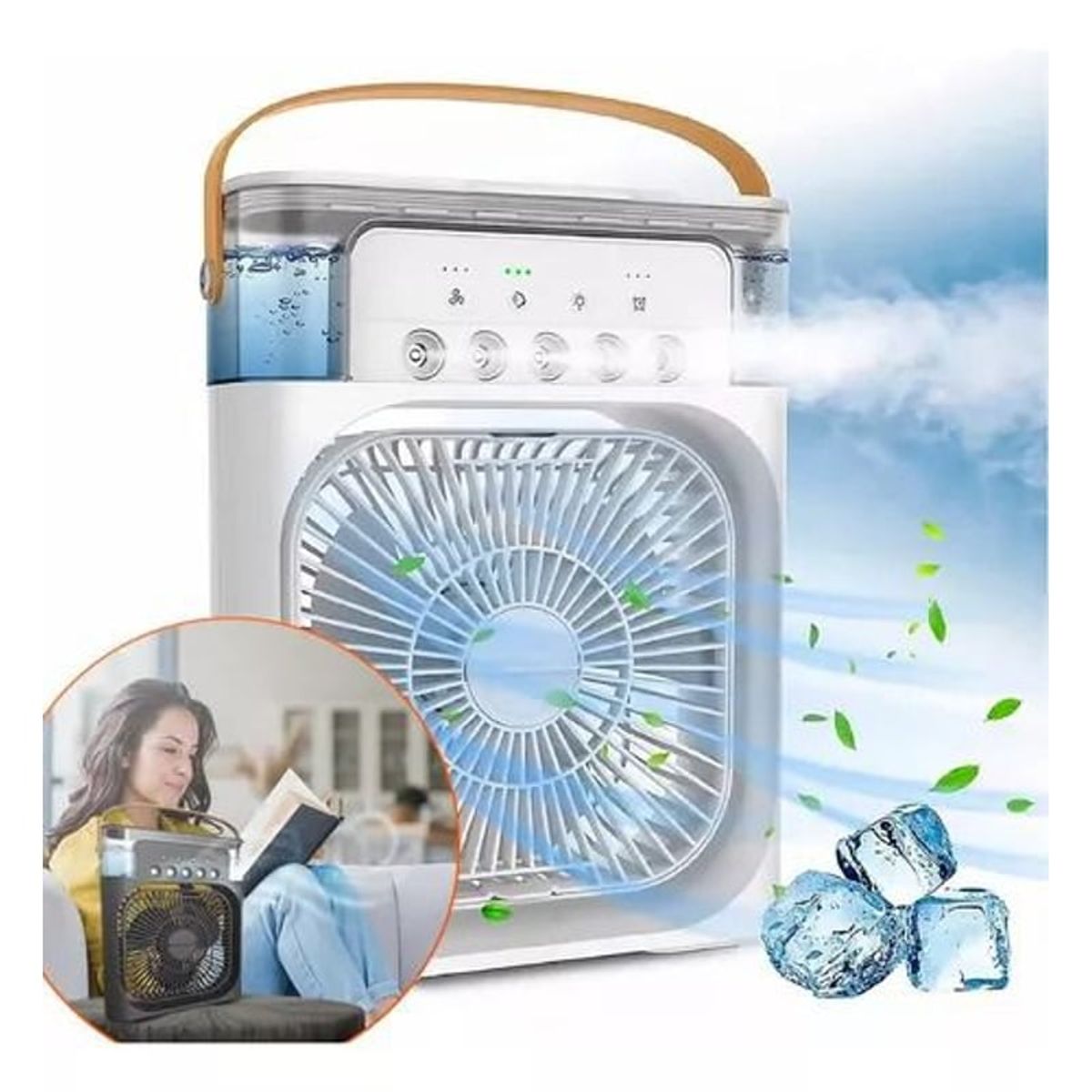 OEM - Mini Aire Acondicionado 3 en 1 Ventilador + Humidificador Blanco