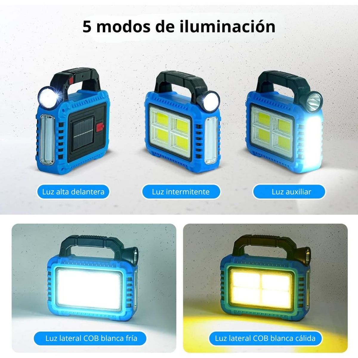 SEISA - Lámpara Solar Portátil Multifuncional Recargable Usb SEISA HB-8678-4