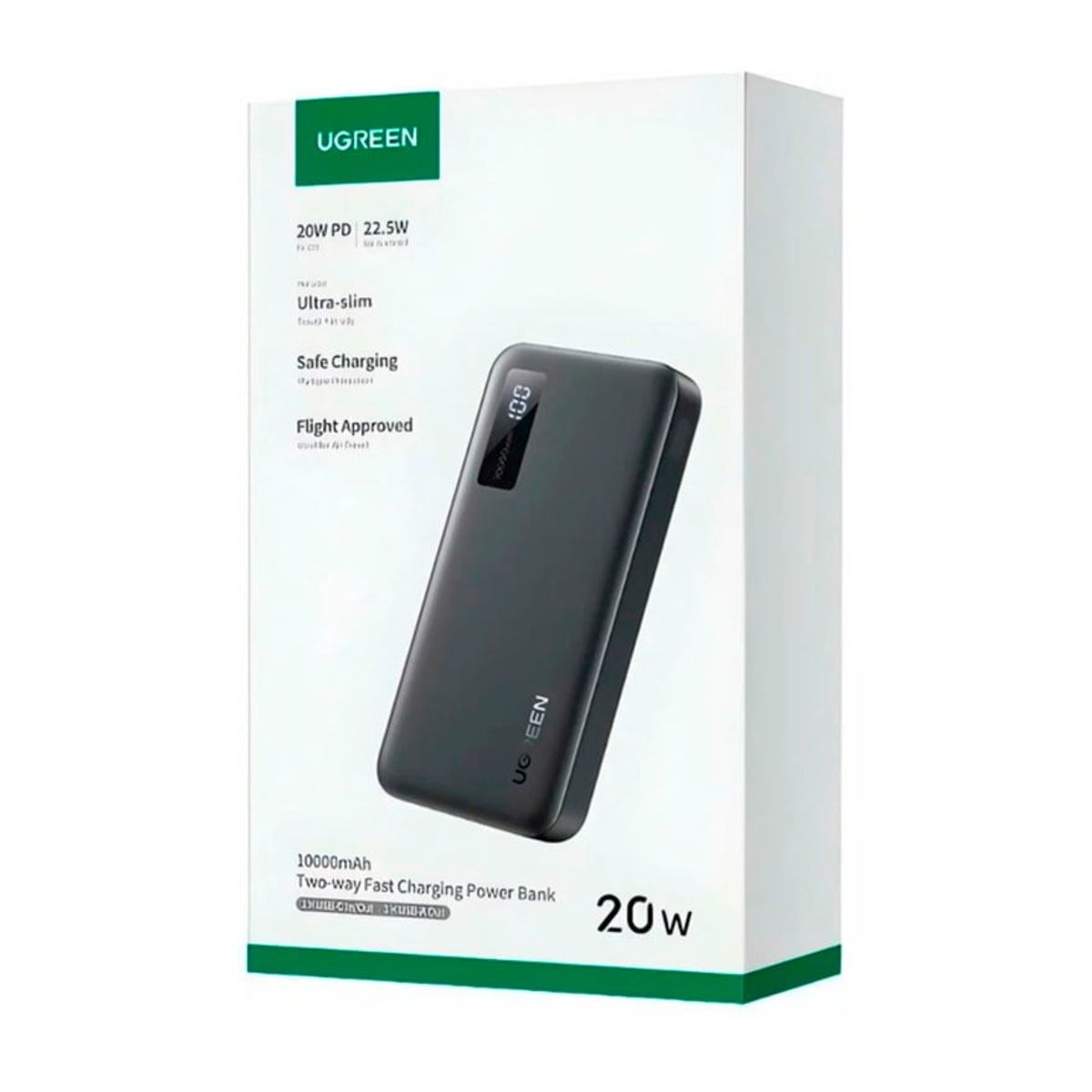 UGREEN - Power Bank 10000mah Usb-c Usb-a 225w Original Elegante Led