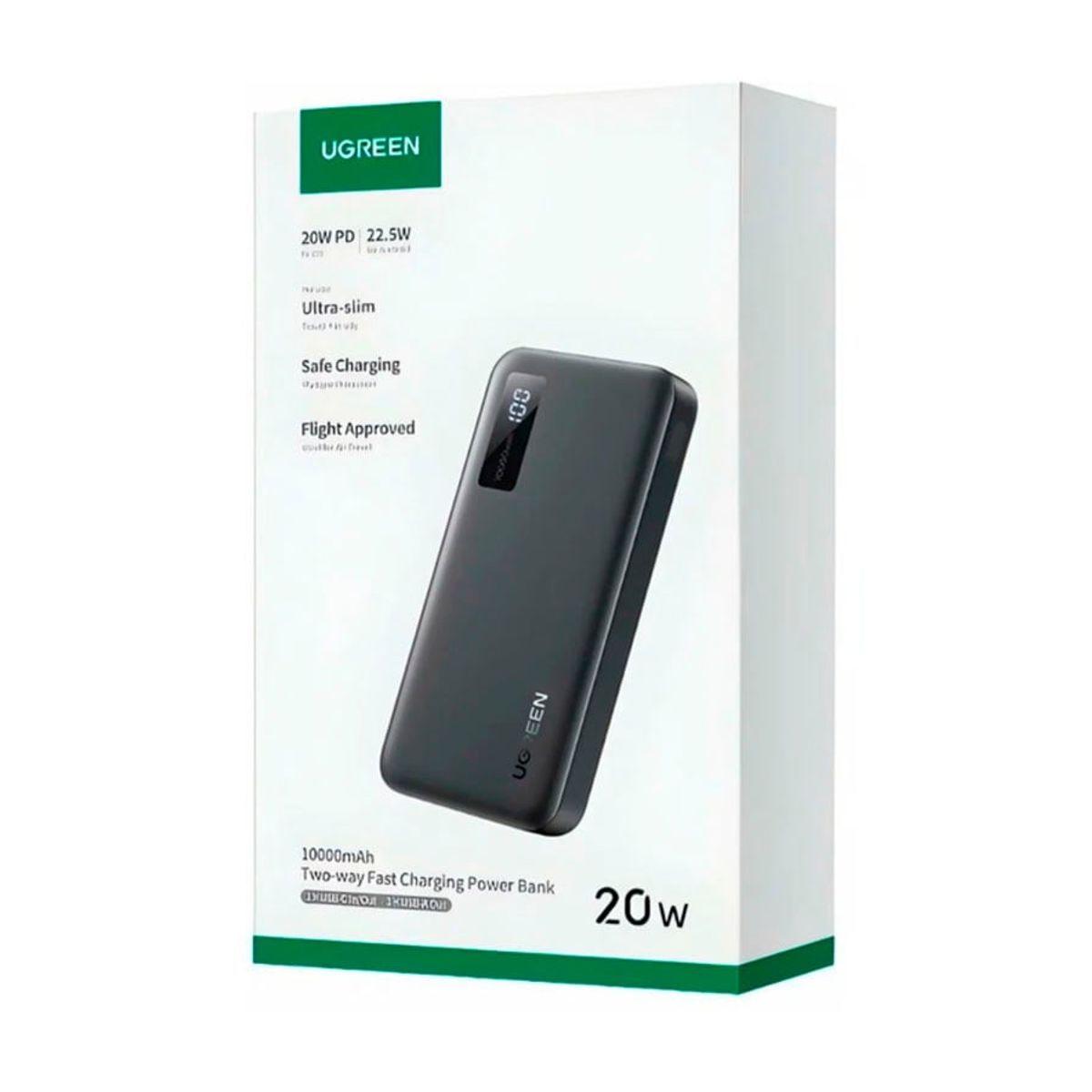 UGREEN - Power Bank 10000mah Usb-c Usb-a 225w Original Elegante Led