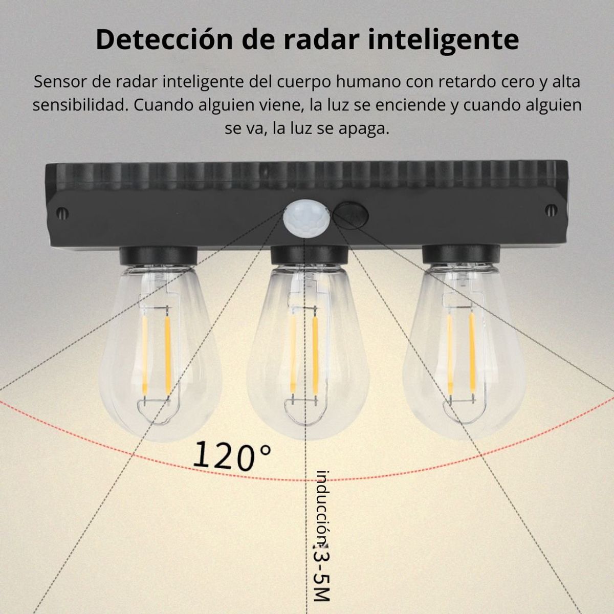 SEISA - Lámpara Foco Led Solar con Sensor de Movimiento SEISA YT-820-3W