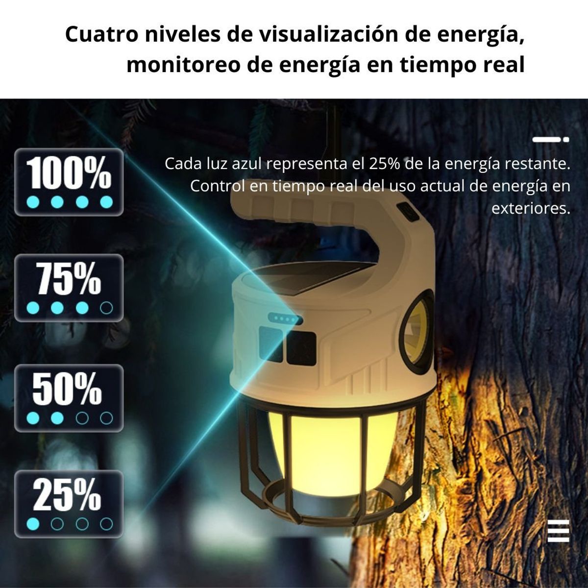 GENERICO - Luz Solar para Camping al Aire Libre Recargable Usb SL-008