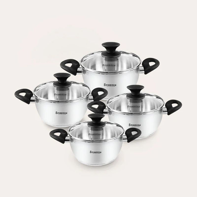 FINEZZA - Juego de ollas de acero inoxidable 8 piezas FZ-1060X