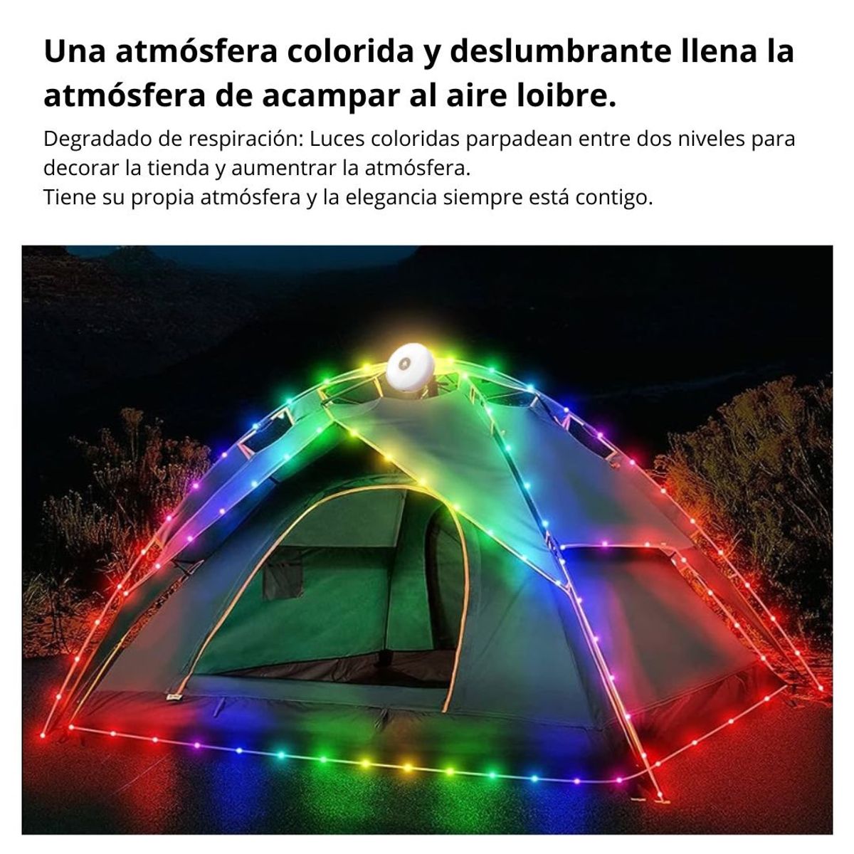 GENERICO - Tira de Luces Led Multicolor para Acampar Multifunción YH828