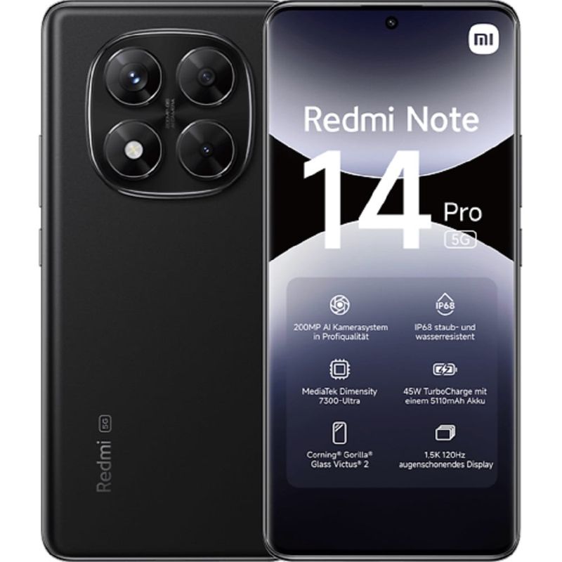XIAOMI - Xiaomi Redmi Note 14 Pro 5G 256GB 8GB RAM Negro