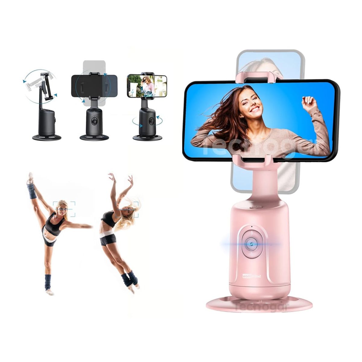 GENERICO - Soporte de Teléfono con Inteligencia Artificial 360° Lector de Gestos