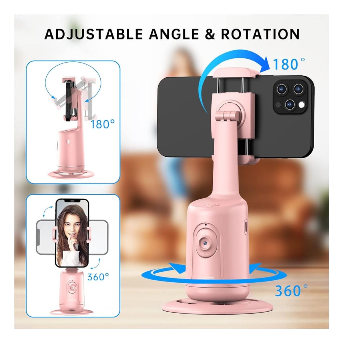 GENERICO - Soporte de Teléfono con Inteligencia Artificial 360° Lector de Gestos